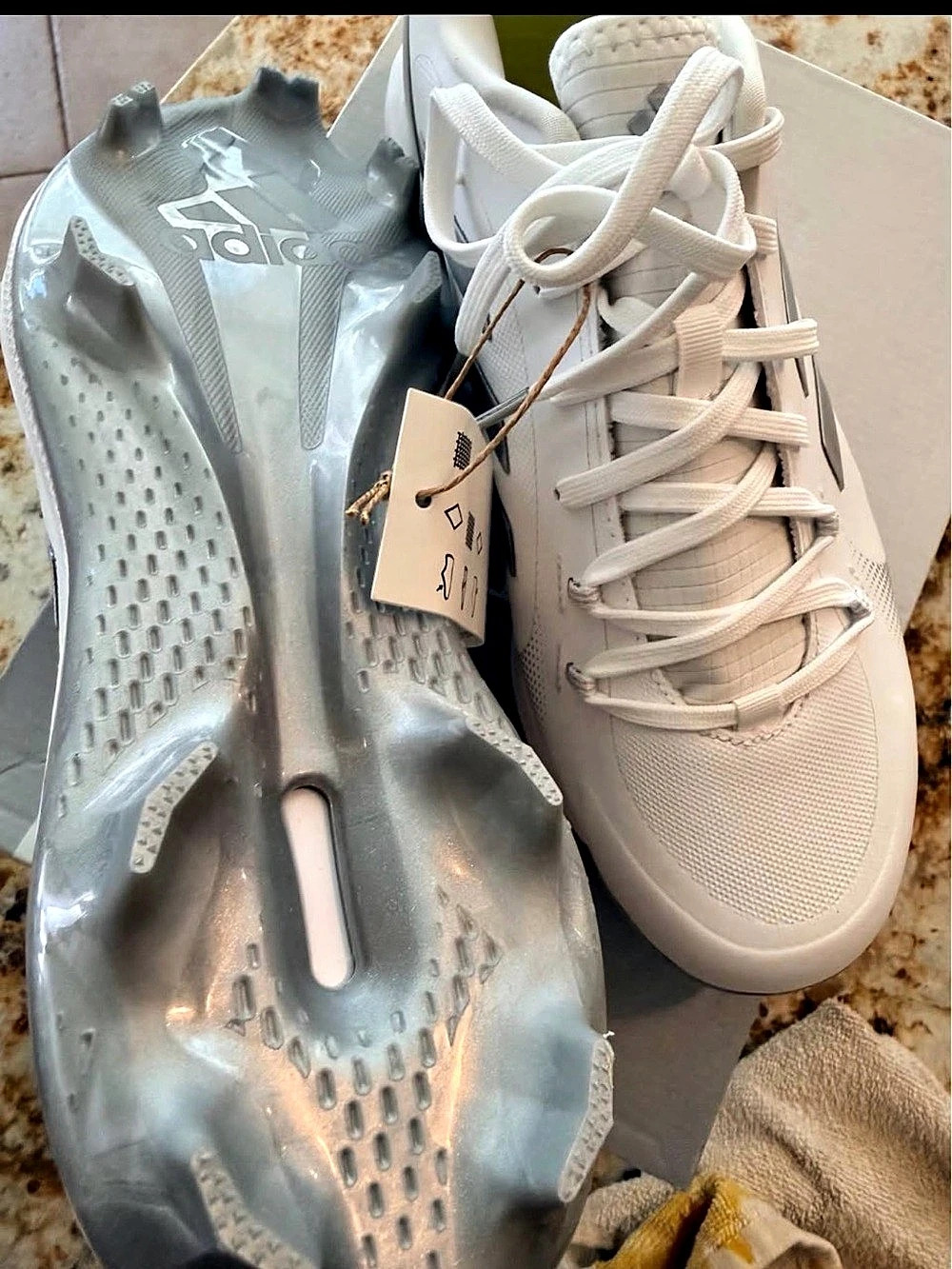 adidas PureHustle 2 TPU Softball Cleats White US 9